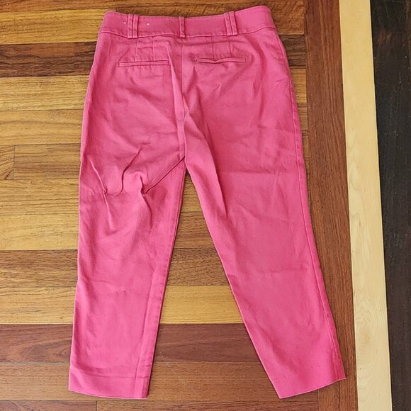 LOFT Hot Pink Julie Cotton/Spandex Cropped Pants Size 4 Petite - Picture 12 of 15